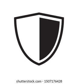 Shield icon design. Shield icon in flat style design. Vector illustration.