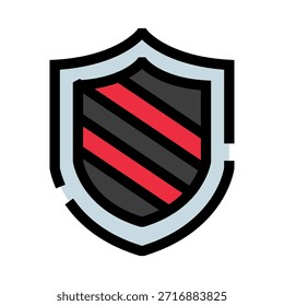 Ícone de blindagem projetado com contornos arrojados e um padrão distribuído, representando conceitos de proteção, segurança, alta segurança e defesa contra ameaças digitais ou riscos externos