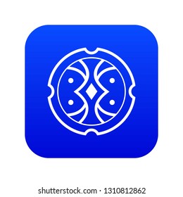 Shield icon digital blue for any design isolated on white vector illustration