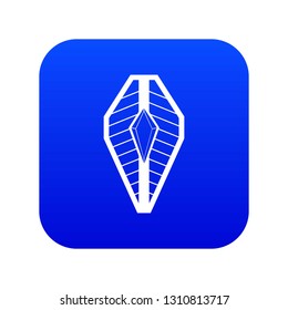 Shield icon digital blue for any design isolated on white vector illustration
