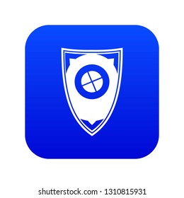 Shield icon digital blue for any design isolated on white vector illustration