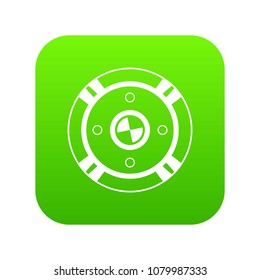Shield icon digital green for any design isolated on white vector illustration
