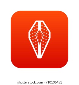 Shield icon digital red for any design isolated on white vector illustration