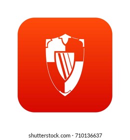 Shield icon digital red for any design isolated on white vector illustration