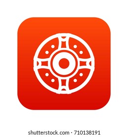 Shield icon digital red for any design isolated on white vector illustration