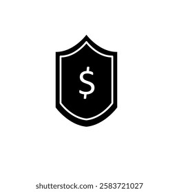 Shield icon. Dollar sign. vector Protectoin illustration for web and app..eps