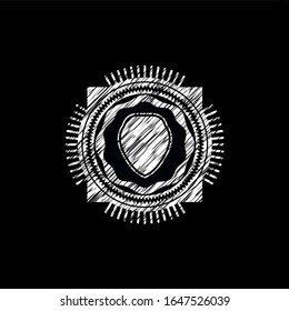 Schildsymbol mit Chalkboard-Struktur