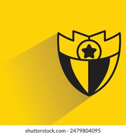 shield icon with drop shadow on yellow background