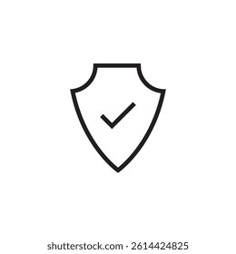 shield icon editable outline stroke vector eps