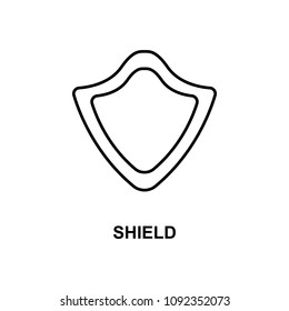 shield icon. Element of simple web icon with name for mobile concept and web apps. Thin line shield icon can be used for web and mobile on white background
