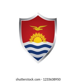 Shield icon with flag of kiribati isolated