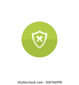 Shield icon in flat color circle style. Protection, computer virus, antivirus 
