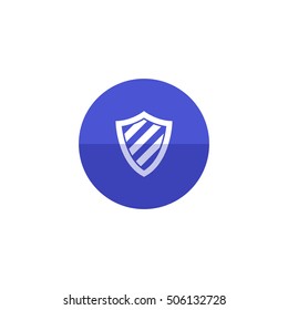 Shield icon in flat color circle style. Computer protection