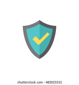 Shield icon in flat color style. Protection, computer virus, antivirus 