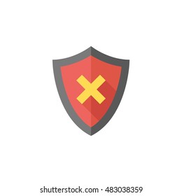 Shield icon in flat color style. Protection, computer virus, antivirus 