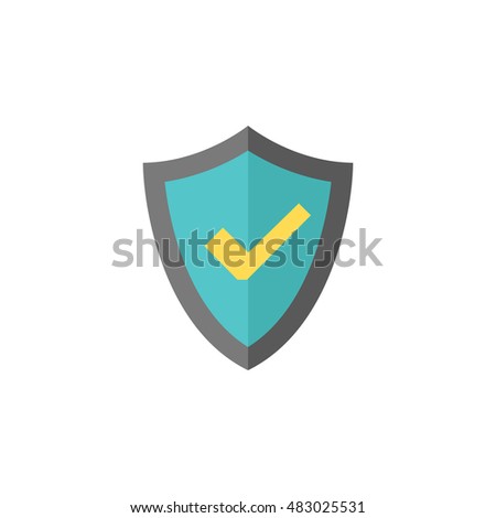 Shield icon in flat color style. Protection, computer virus, antivirus 