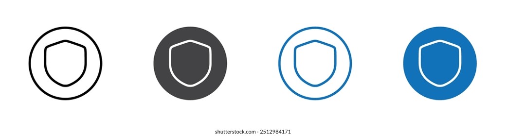 Ícone de escudo ícone editável plano marca definida.