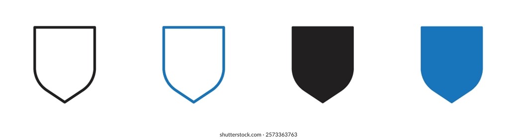 Shield icon Flat line symbol