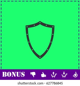 shield icon flat. Simple vector symbol and bonus icon