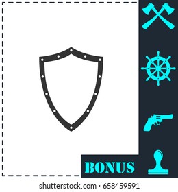 shield icon flat. Simple vector symbol and bonus icon