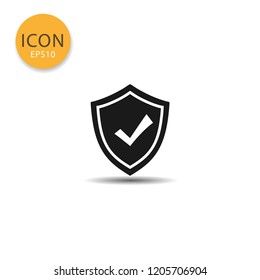 Shield icon flat style in black color vector illustration on white background.