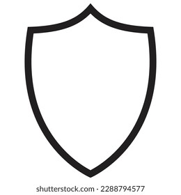 Icono Escudo, color negro de estilo plano bello símbolo vector para juego, web, aplicación, móvil, producto, servicio, etiqueta, pegatina, interfaz de usuario, logotipo. Objeto de diseño de ilustración de moda aislado en fondo blanco. 
