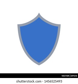 Shield icon flat style in blue colour design logo vector illustration. EPS 10