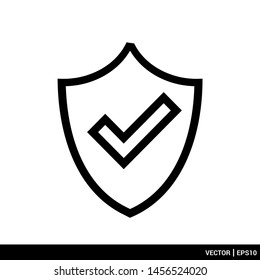 Shield Icon Flat Style Design Logo Vector Illustration. EPS 10