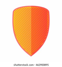 Shield icon in flat style isolated on white background. War symbol