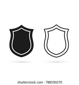 Shield Icon in flat style isolated on white background. Shield symbol set Vector illustration.