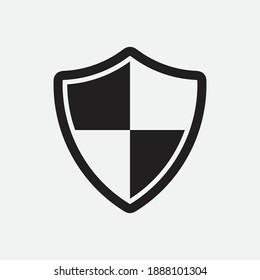 Shield icon in flat style, protection, Safeguard symbol, Vector illustration