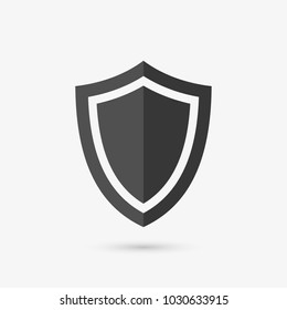 Shield icon in flat style. Vector illustration.
