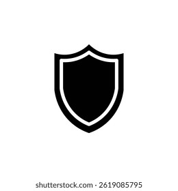 Shield icon with glyph style illustration 