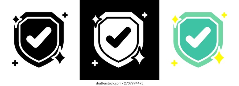 Icono De Escudo De Estilo De Glifo Ilustración vectorial