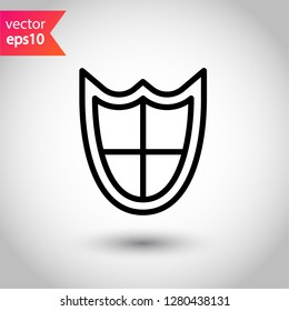 Shield icon. Guard symbol. Protection sign. Eps 10 flat vector icon