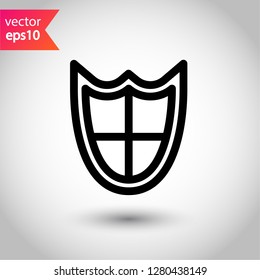 Shield icon. Guard symbol. Protection sign. Eps 10 flat vector icon