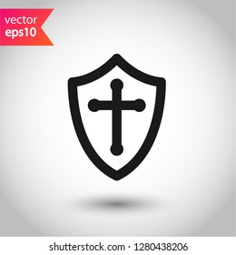 Shield icon. Guard symbol. Protection sign. Eps 10 flat vector icon