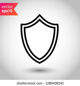 Shield icon. Guard symbol. Protection sign. Eps 10 flat vector icon