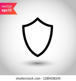 Shield icon. Guard symbol. Protection sign. Eps 10 flat vector icon
