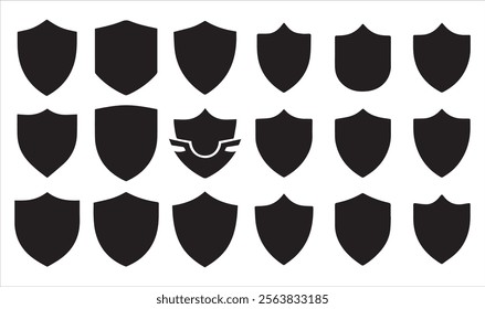 Shield icon. heraldic shield set design a vector illustration