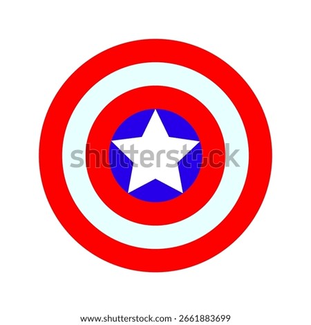 Shield icon. Hero power symbol. Star circle shape. Vector defense emblem. EPS 10.