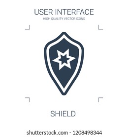 shield icon. high quality filled shield icon on white background. from user interface collection flat trendy vector shield symbol. use for web and mobile