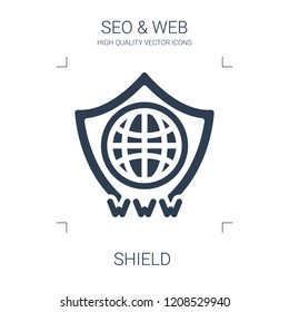 shield icon. high quality filled shield icon on white background. from seo web collection flat trendy vector shield symbol. use for web and mobile