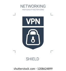 shield icon. high quality filled shield icon on white background. from networking collection flat trendy vector shield symbol. use for web and mobile