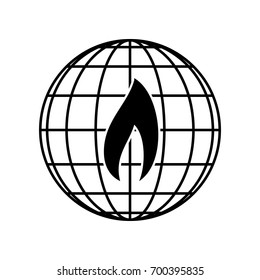 Shield icon illustration. Vector. Black icon on black globe at white background. Isolated.
