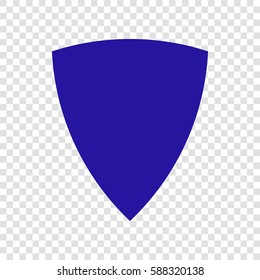 Shield icon illustration. Vector. Blue icon on transparent background.