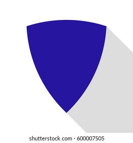 Shield icon illustration. Vector. Blue icon with flat style shadow path on white background.