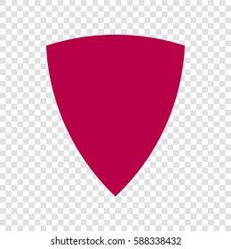 Shield icon illustration. Vector. Bordo icon on transparent background.