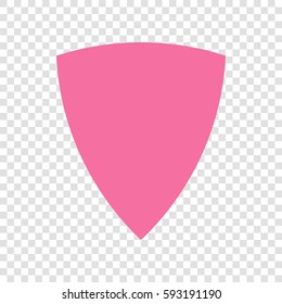 Shield icon illustration. Vector. Cyclamen icon on transparent background.
