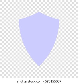 Shield icon illustration. Vector. Periwinkle icon on transparent background.
